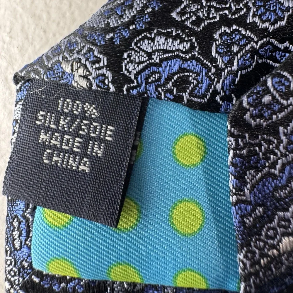 Ted Baker Luxury‎ Silk Tie Men Blue Paisley Jacquard Designer 62